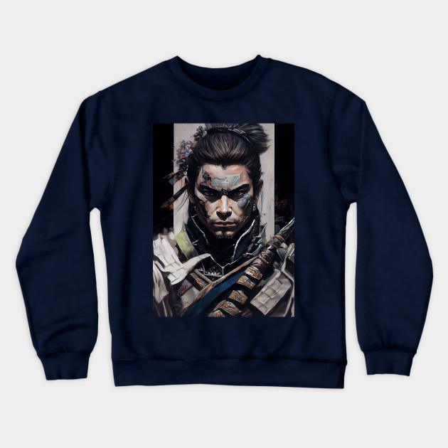 Gothic Samurai - Oil Paint Crewneck Sweatshirt by ABART BY ALEXST 